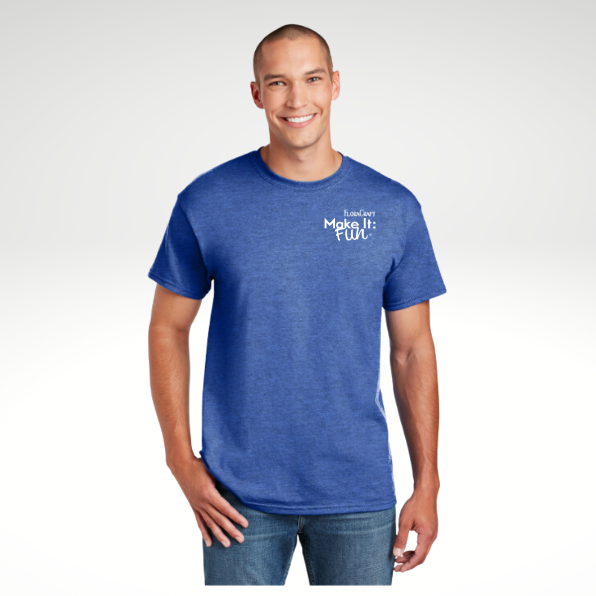 Gildan® DryBlend 50/50 T-Shirt in Heather Royal - Embroidery