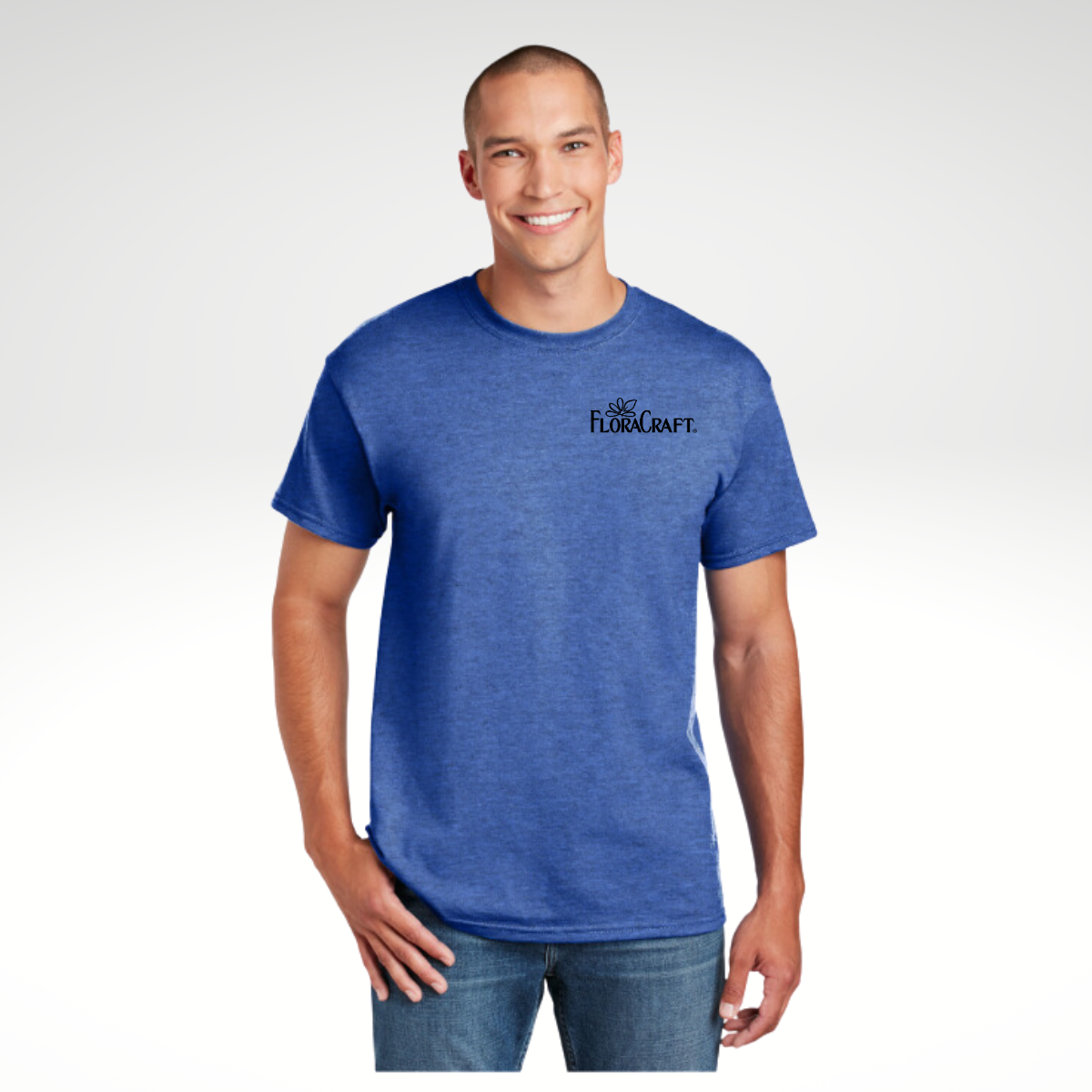 Gildan® DryBlend 50/50 T-Shirt in Heather Royal - Embroidery
