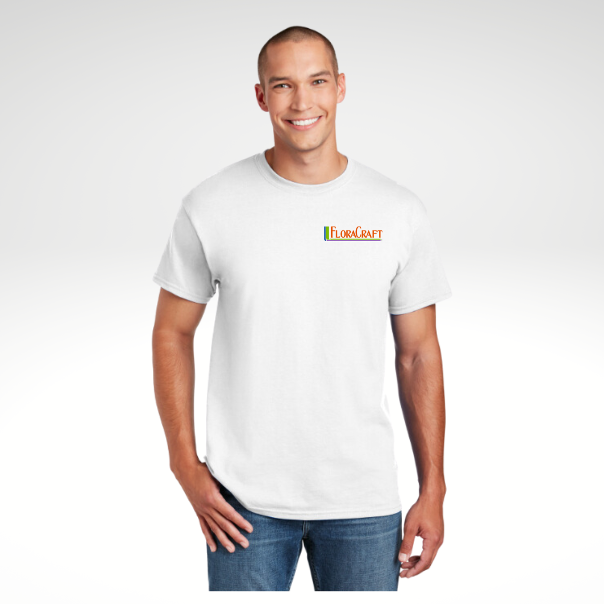 Gildan® DryBlend 50/50 T-Shirt in White - Embroidery