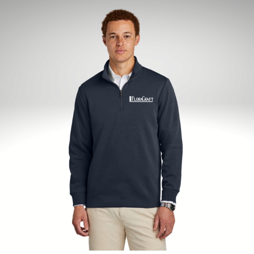 Brooks Brothers® Double-Knit 1/4-Zip in Night Navy - Heat Seal