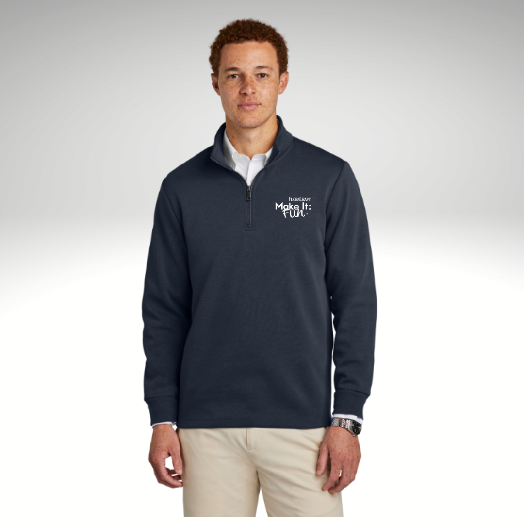 Brooks Brothers® Double-Knit 1/4-Zip in Night Navy - Heat Seal