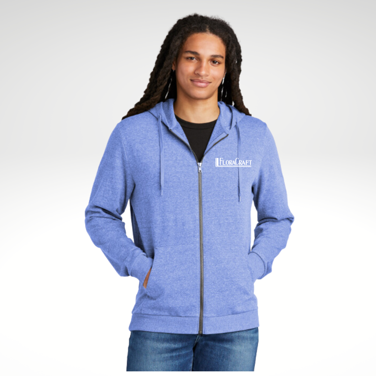 District® Perfect Tri® Fleece Full-Zip Hoodie in Royal Frost - Heat Seal