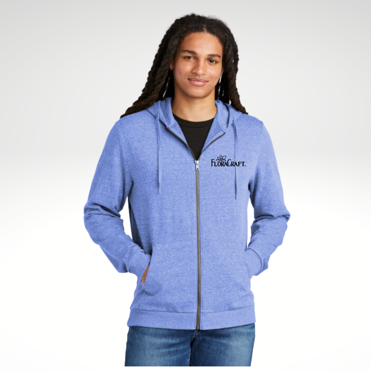 District® Perfect Tri® Fleece Full-Zip Hoodie in Royal Frost - Heat Seal