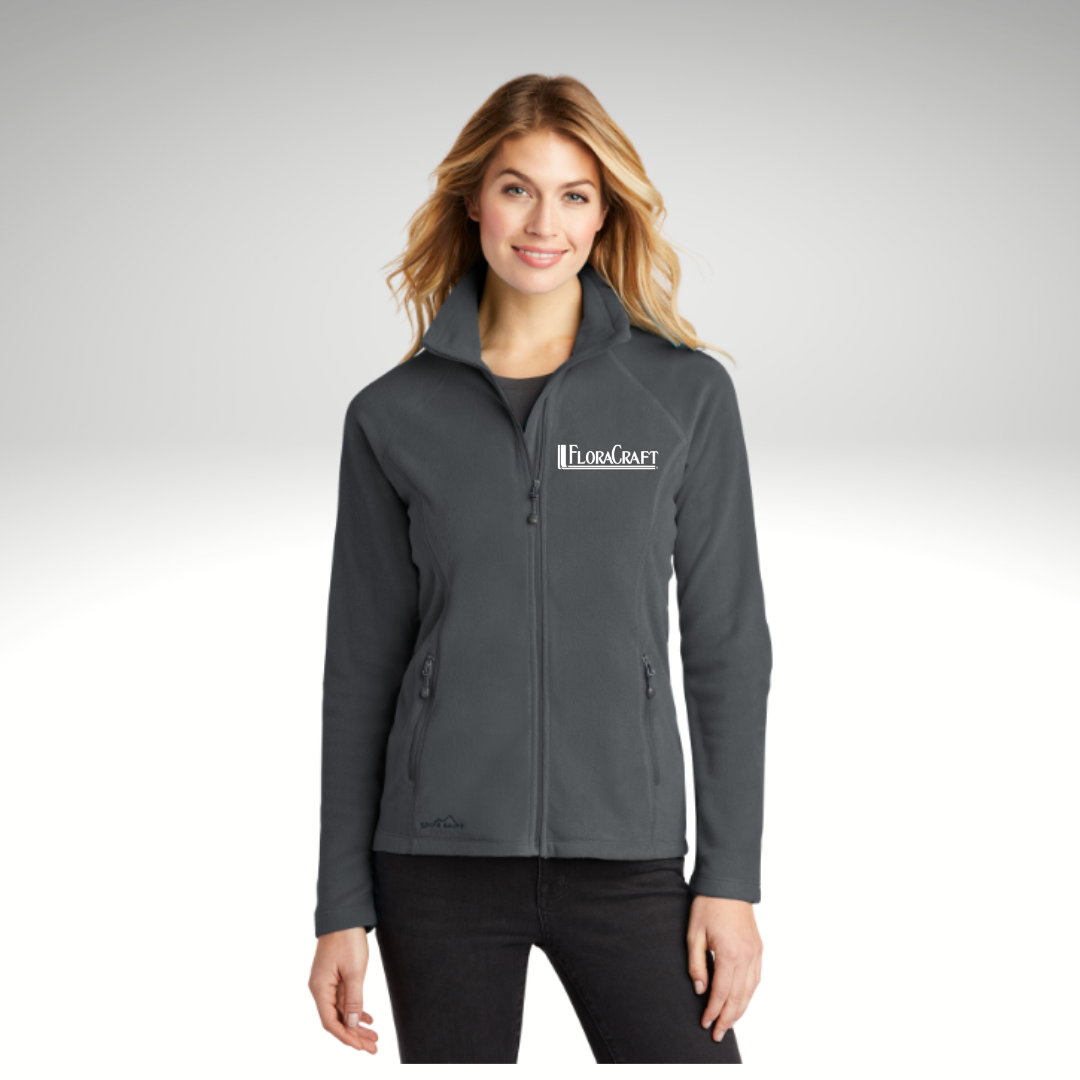 Eddie Bauer® Ladies Full-Zip Microfleece Jacket in Grey Steel - Heat Seal