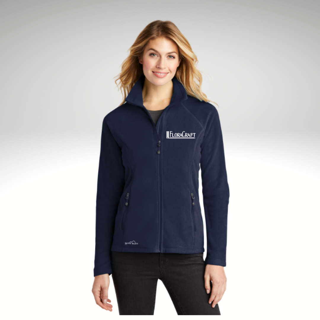 Eddie Bauer® Ladies Full-Zip Microfleece Jacket in Navy - Embroidery