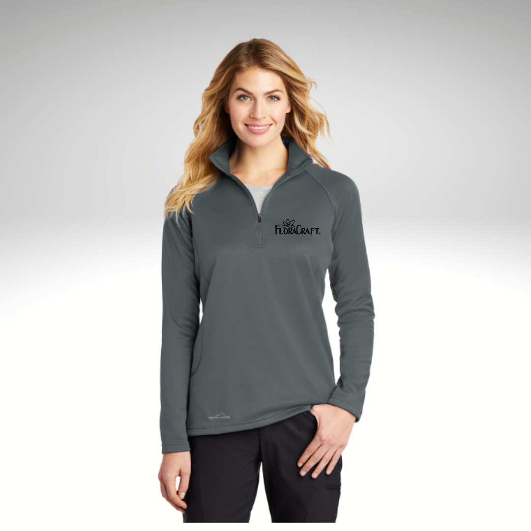 Eddie Bauer® Ladies Smooth Fleece 1/2-Zip in Iron Gate - Heat Seal