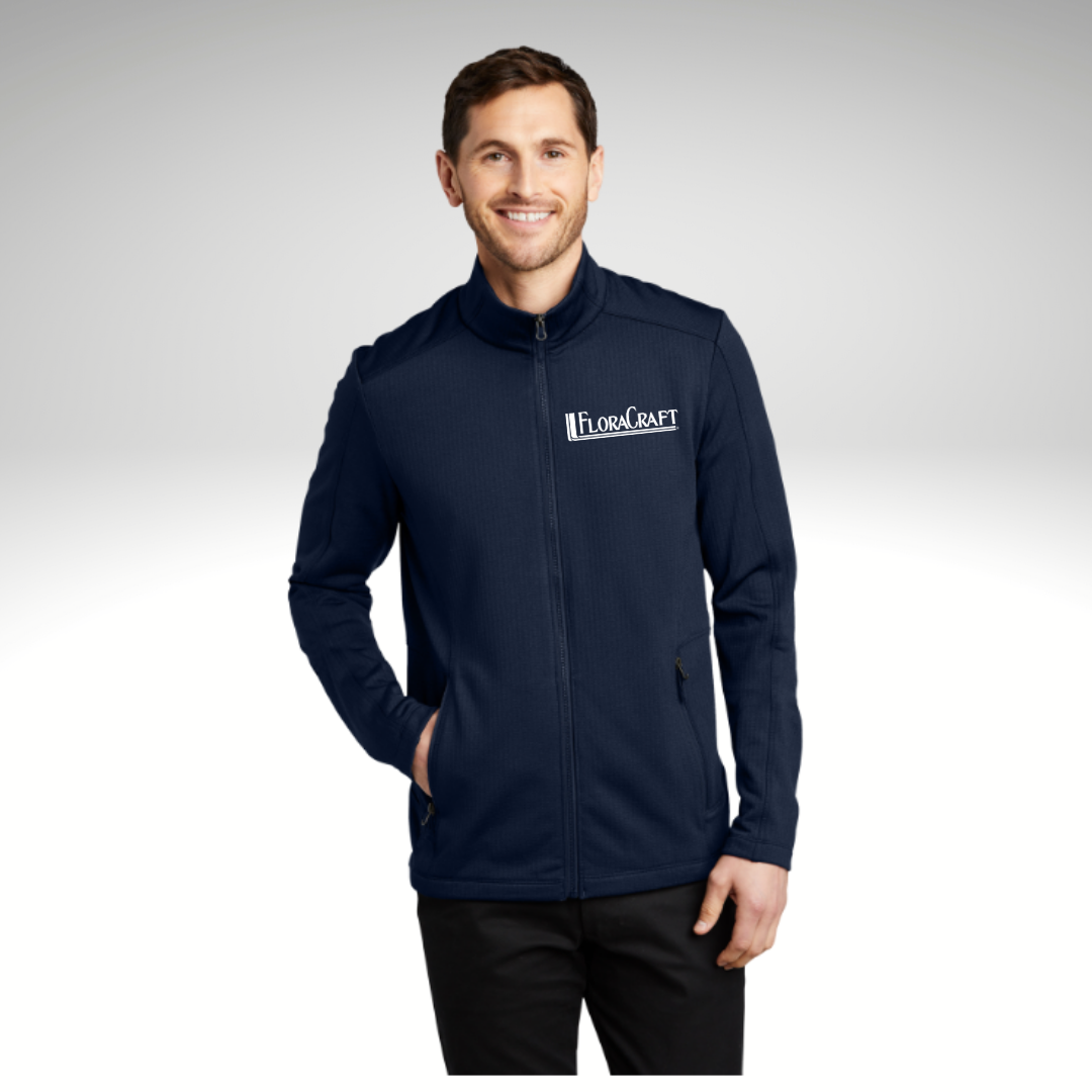 Port Authority® Grid Fleece Jacket in River Blue Navy - Heat Seal