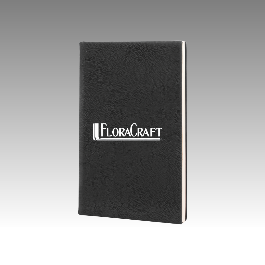5 1/4" x 8 1/4" Leatherette Sketch Book with Unlined Notepad