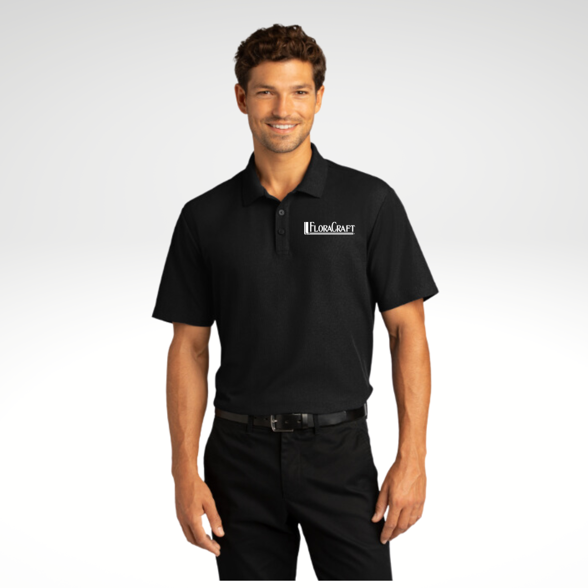 Port Authority ® SuperPro React ™ Polo in Deep Black - Embroidery