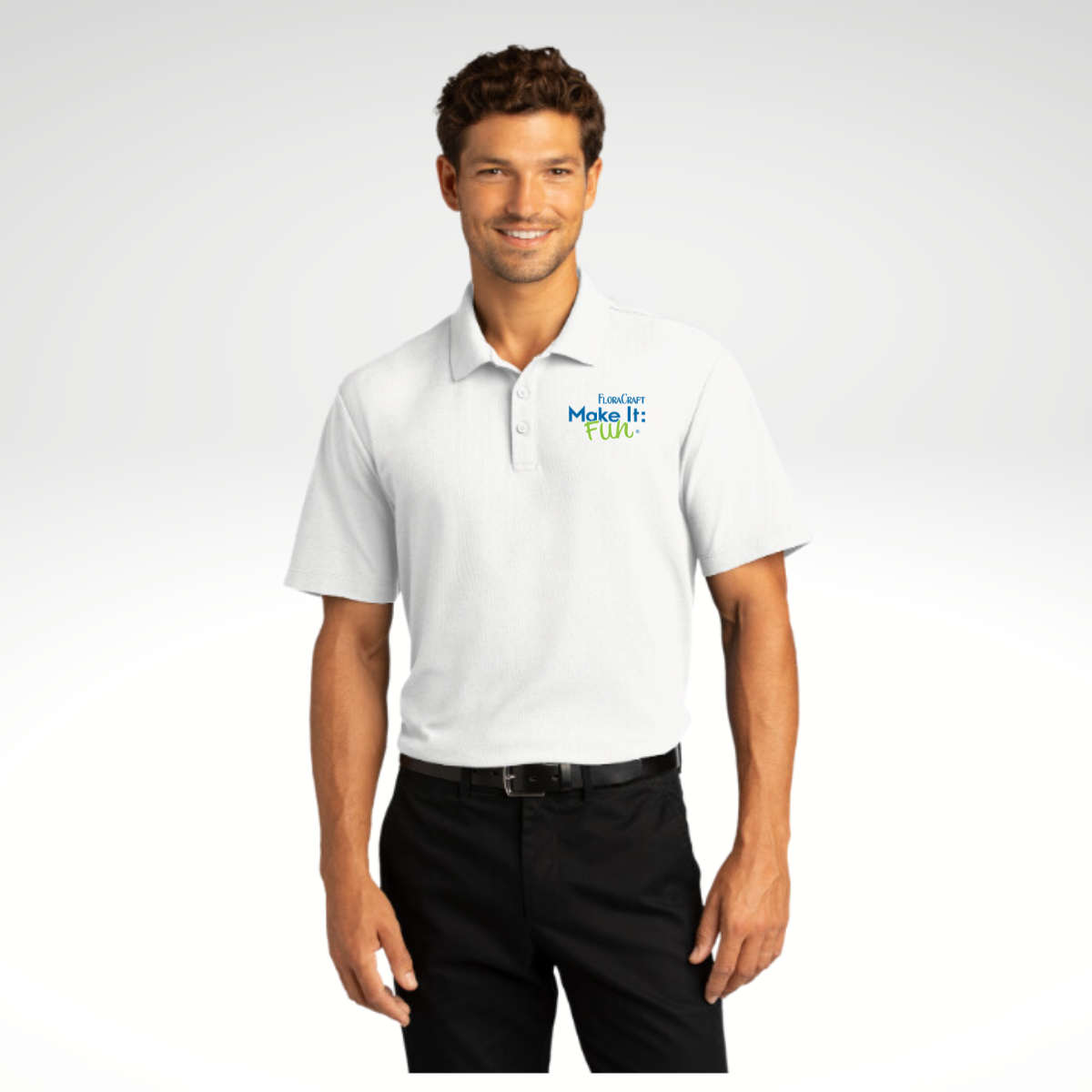 Port Authority ® SuperPro React ™ Polo in White - Embroidery
