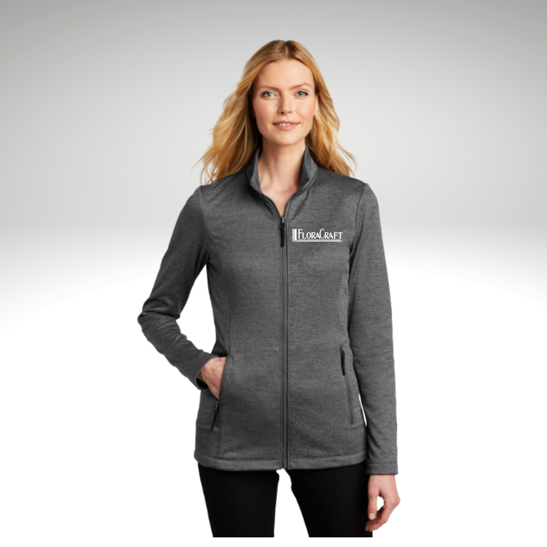 Port Authority® Ladies Collective Striated Fleece Jacket in Sterling Grey Heather - Heat Seal