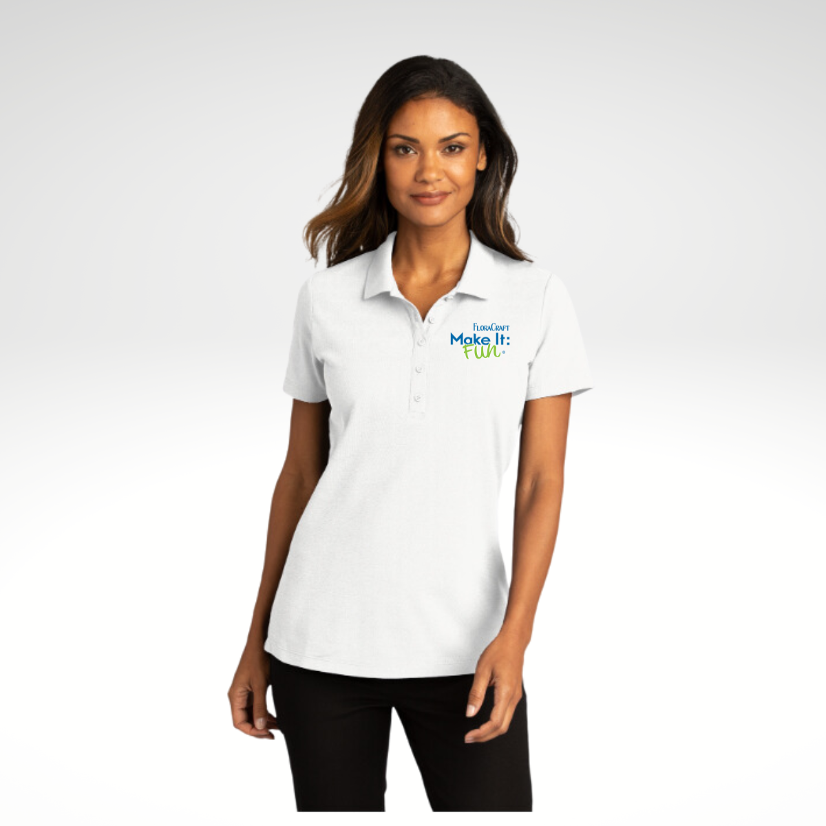 Port Authority® Ladies SuperPro React™ Polo in White - Embroidery