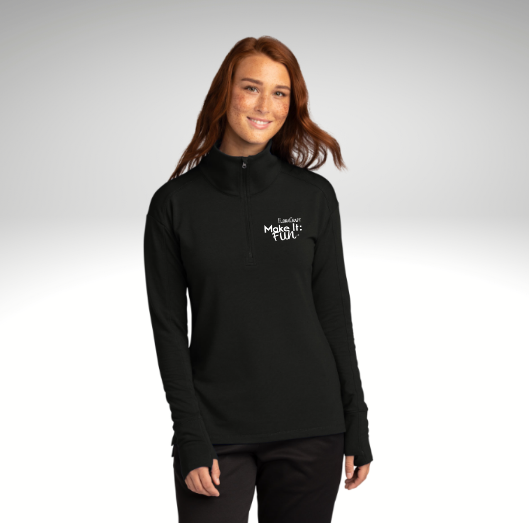 Sport-Tek ® Ladies Sport-Wick ® Flex Fleece 1/4-Zip in Black - Embroidery