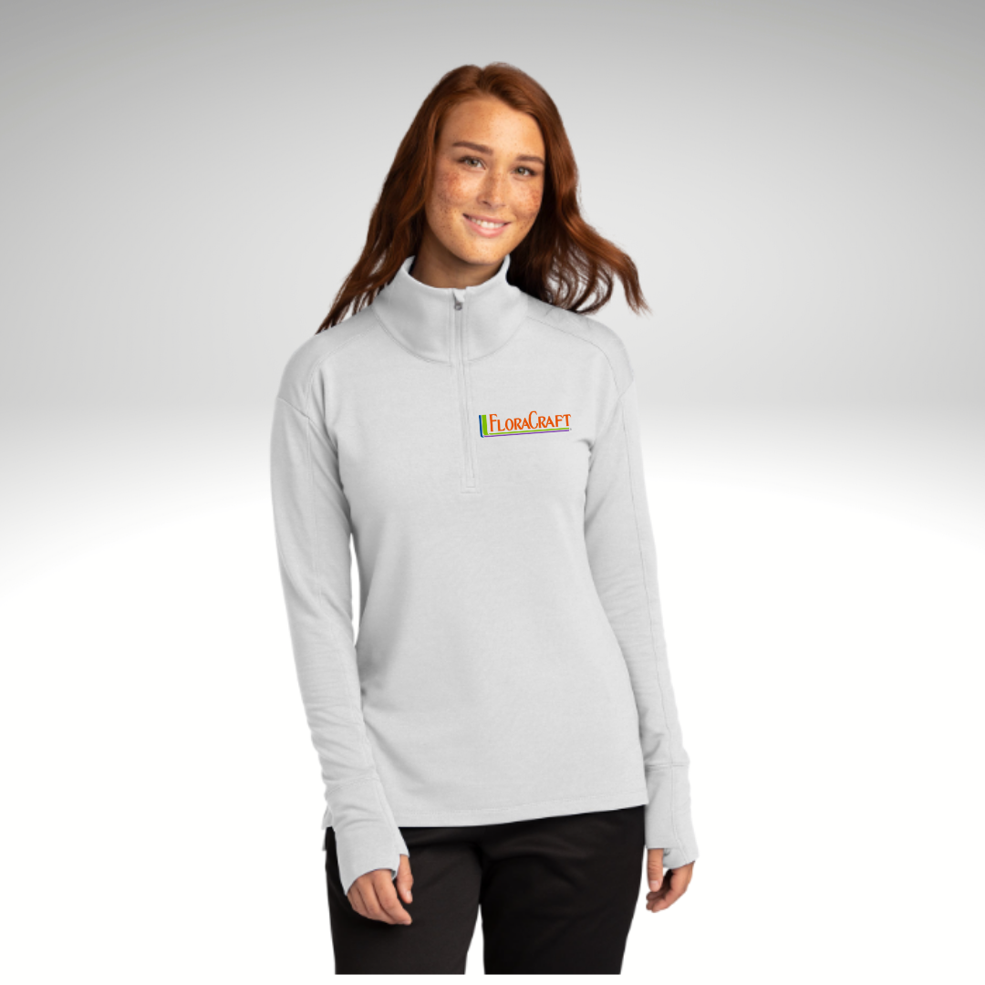 Sport-Tek ® Ladies Sport-Wick ® Flex Fleece 1/4-Zip in White - Embroidery