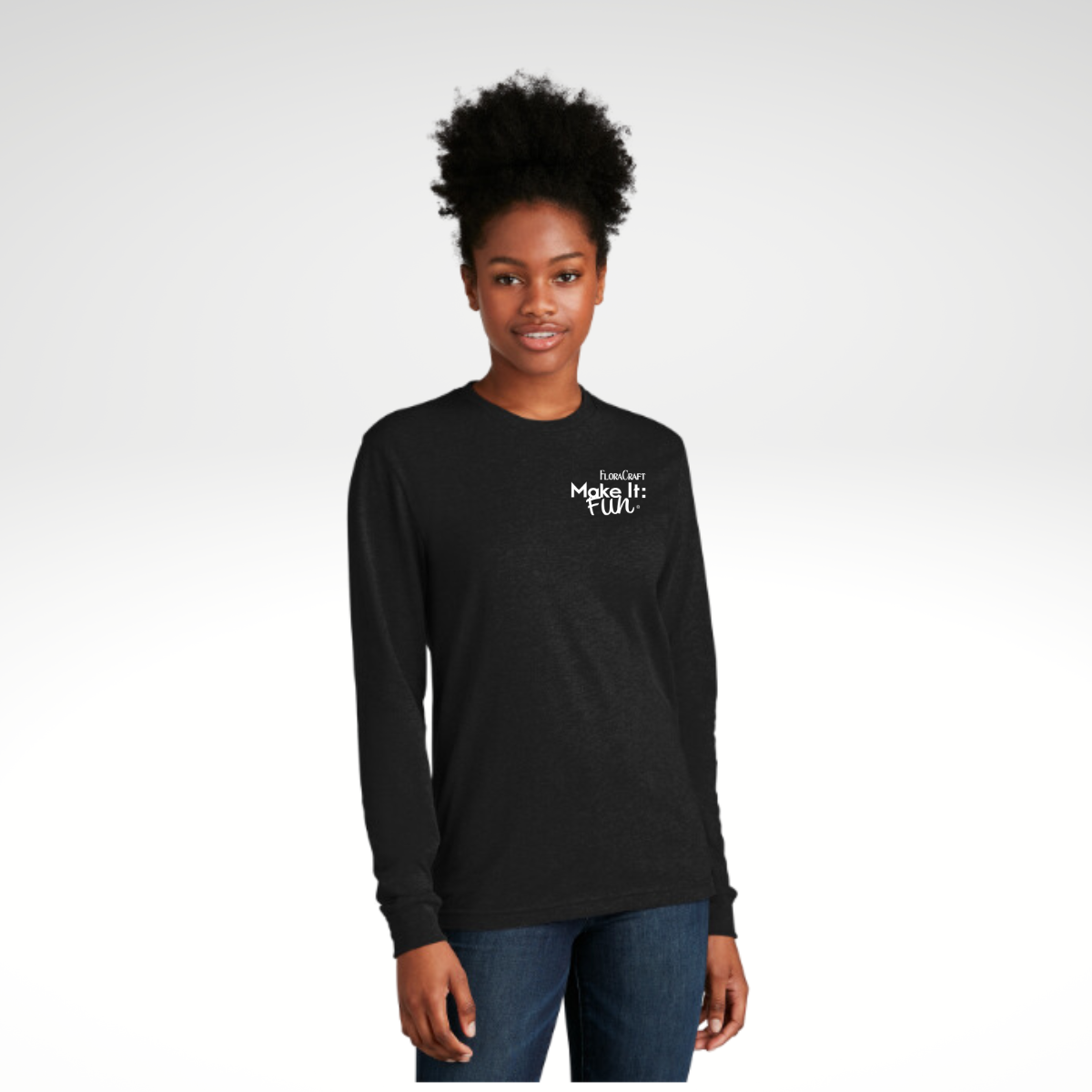 Next Level Apparel® Unisex CVC Long Sleeve Tee in Black - Heat Seal