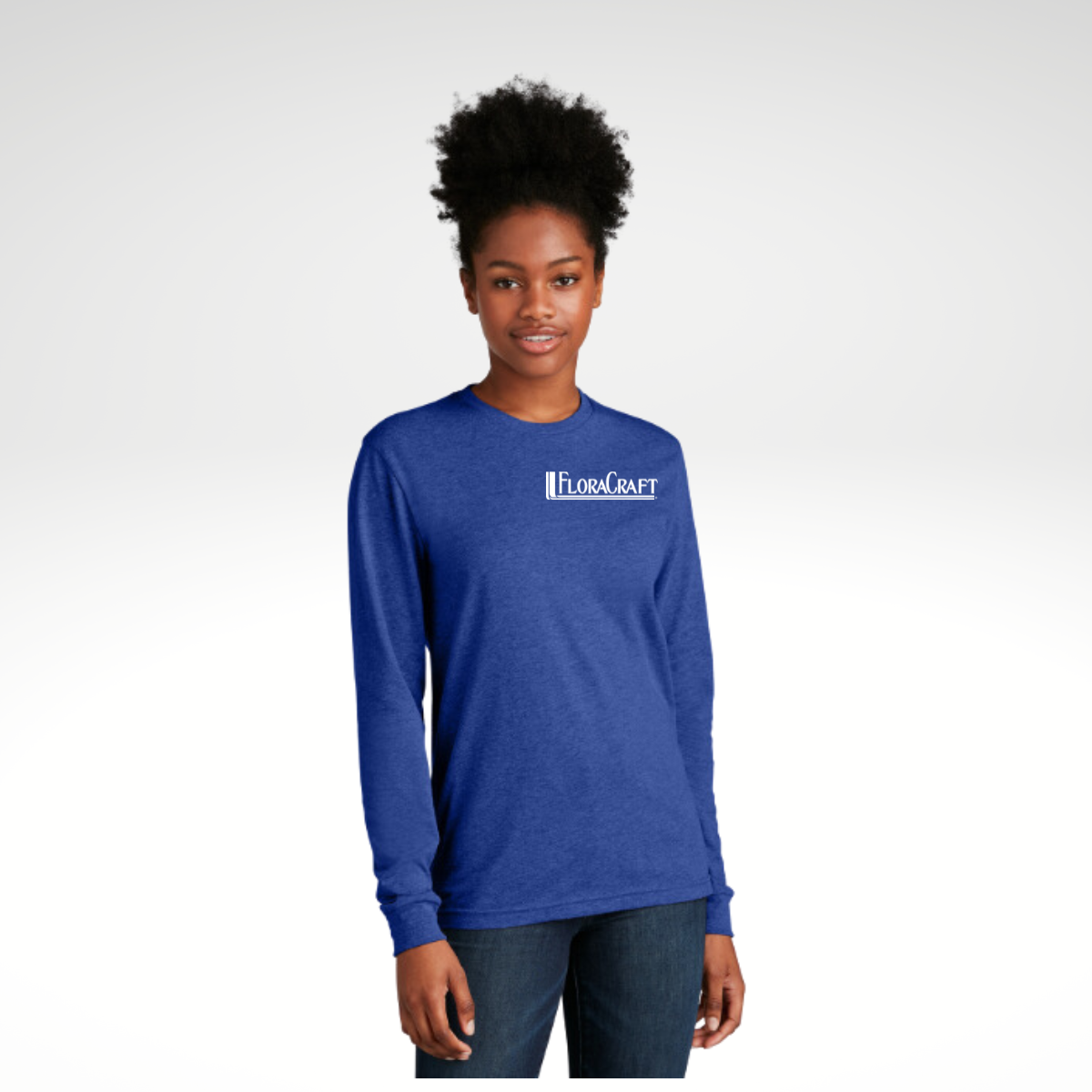 Next Level Apparel® Unisex CVC Long Sleeve Tee in Royal - Embroidery