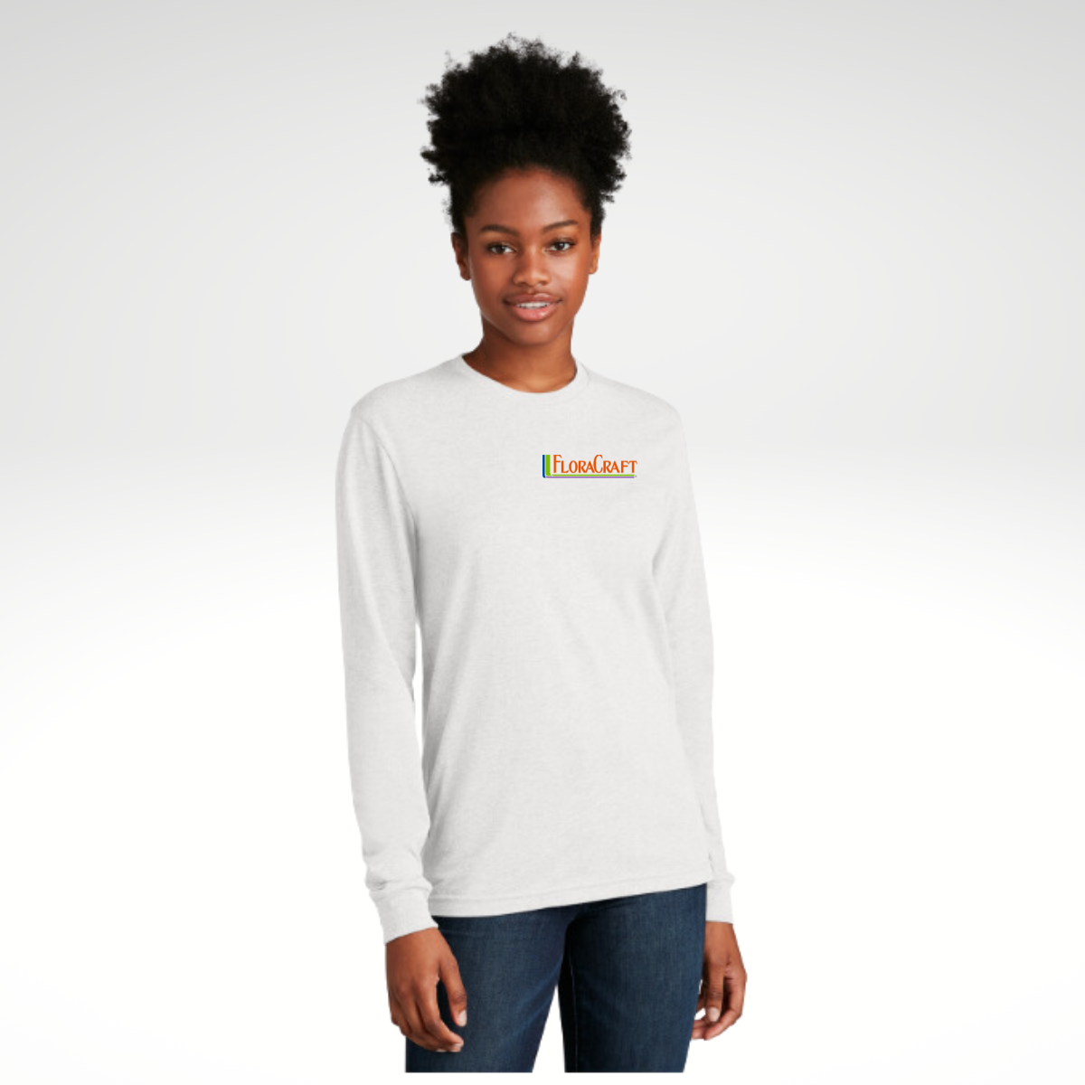 Next Level Apparel® Unisex CVC Long Sleeve Tee in White - Embroidery