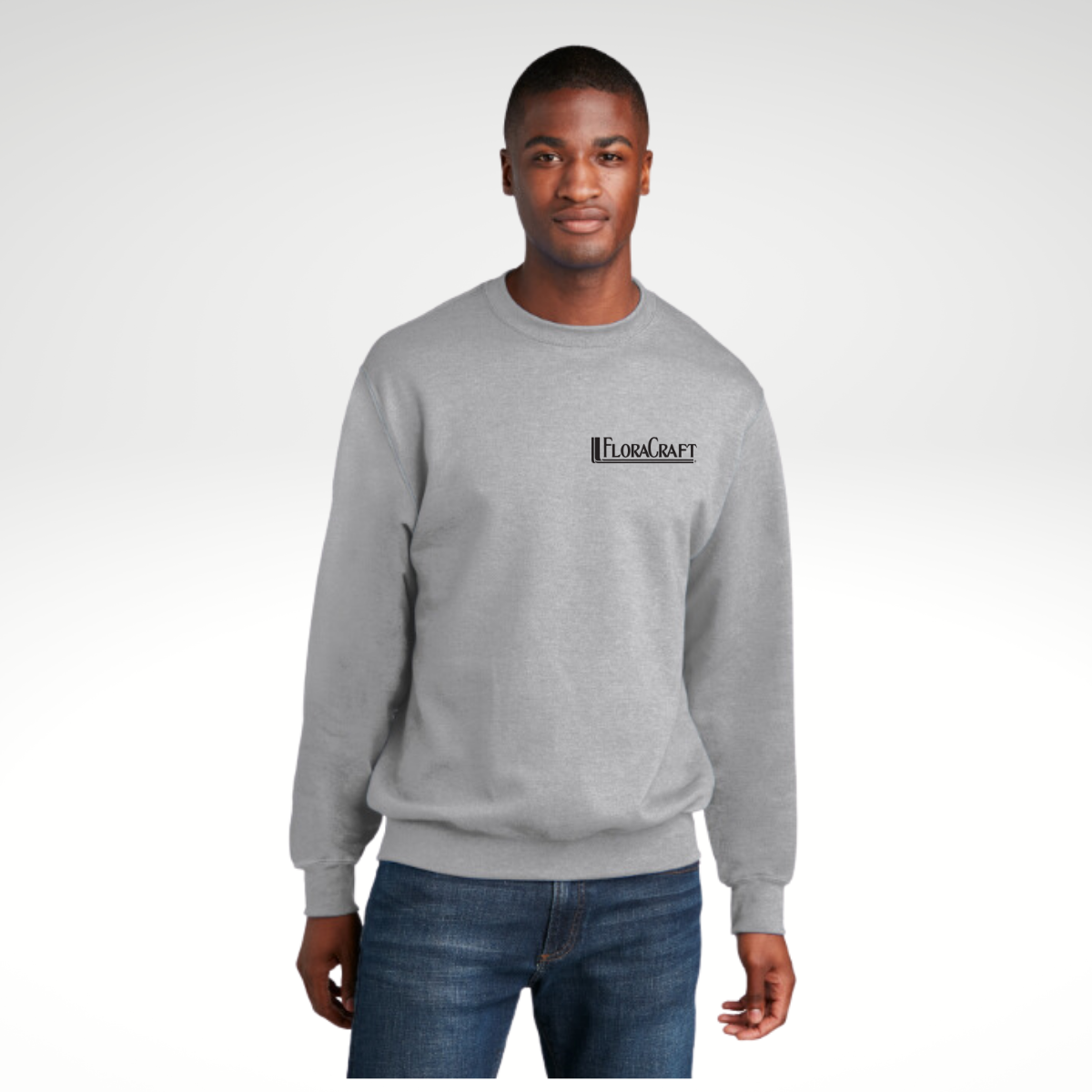 Port & Company® Core Fleece Crewneck Sweatshirt in Ash - Embroidery