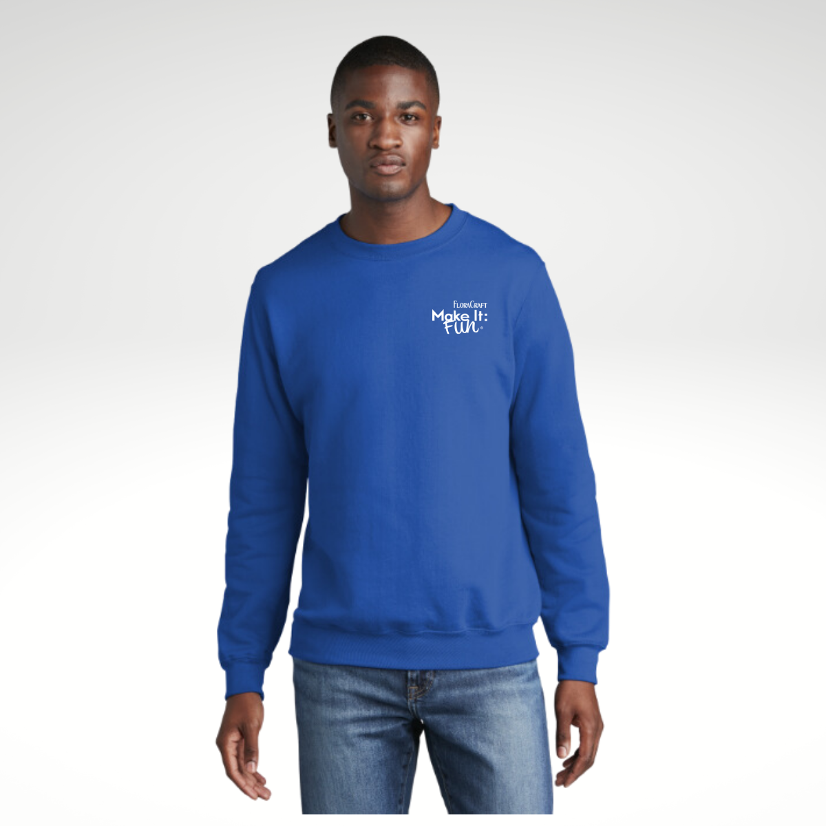 Port & Company® Core Fleece Crewneck Sweatshirt in Royal - Embroidery