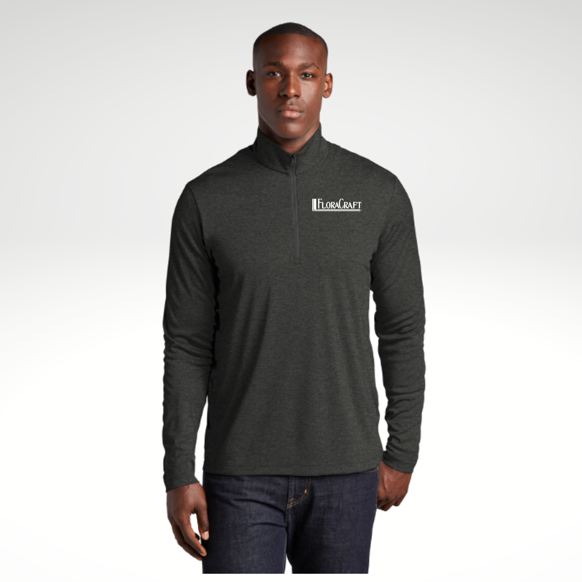 Sport-Tek ® Endeavor 1/2-Zip Pullover in Black Heather - Heat Seal