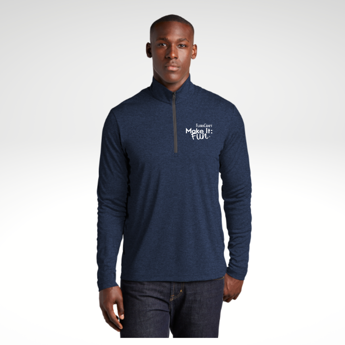 Sport-Tek ® Endeavor 1/2-Zip Pullover in Dark Royal Heather - Heat Seal