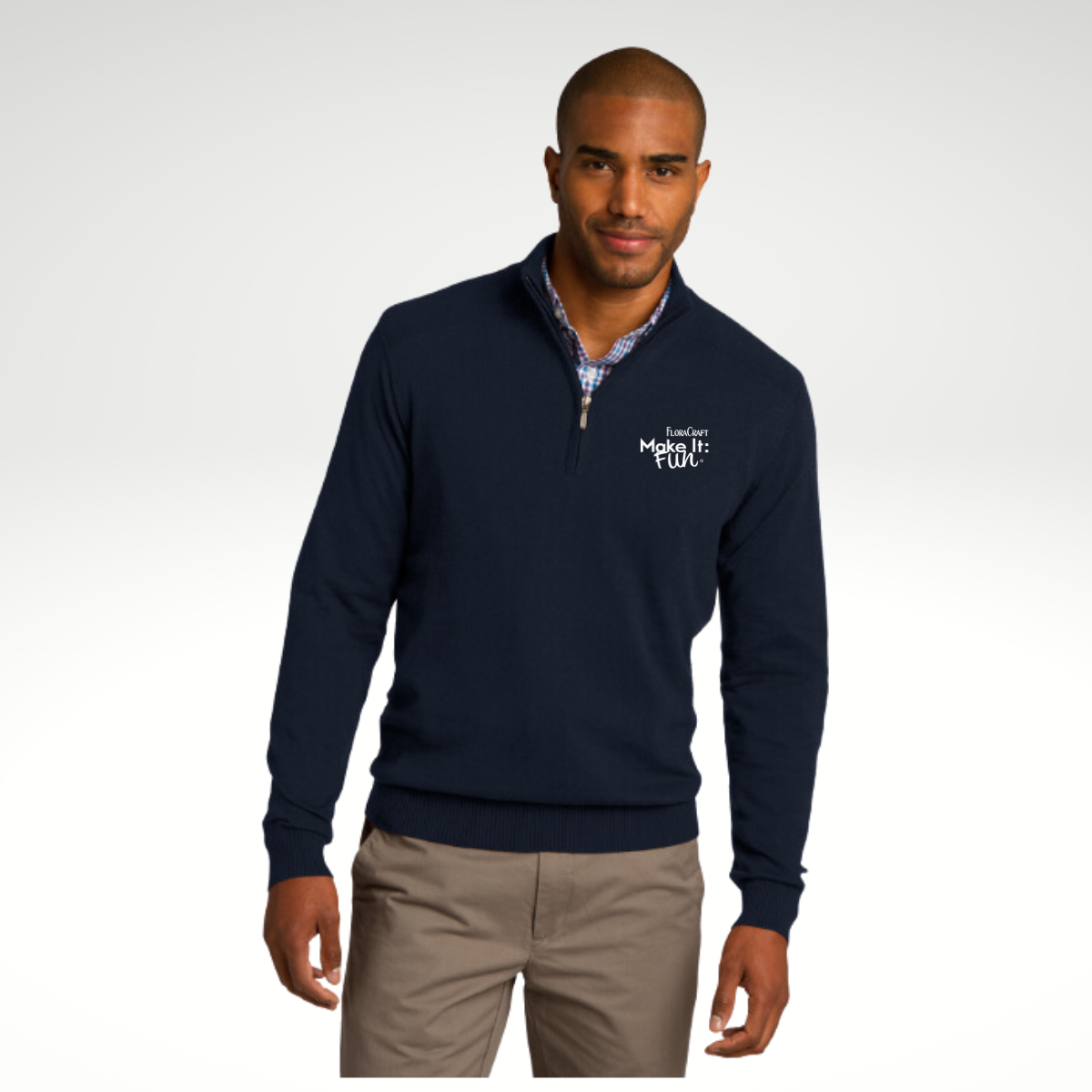 Port Authority® 1/2-Zip Sweater in Navy - Embroidery