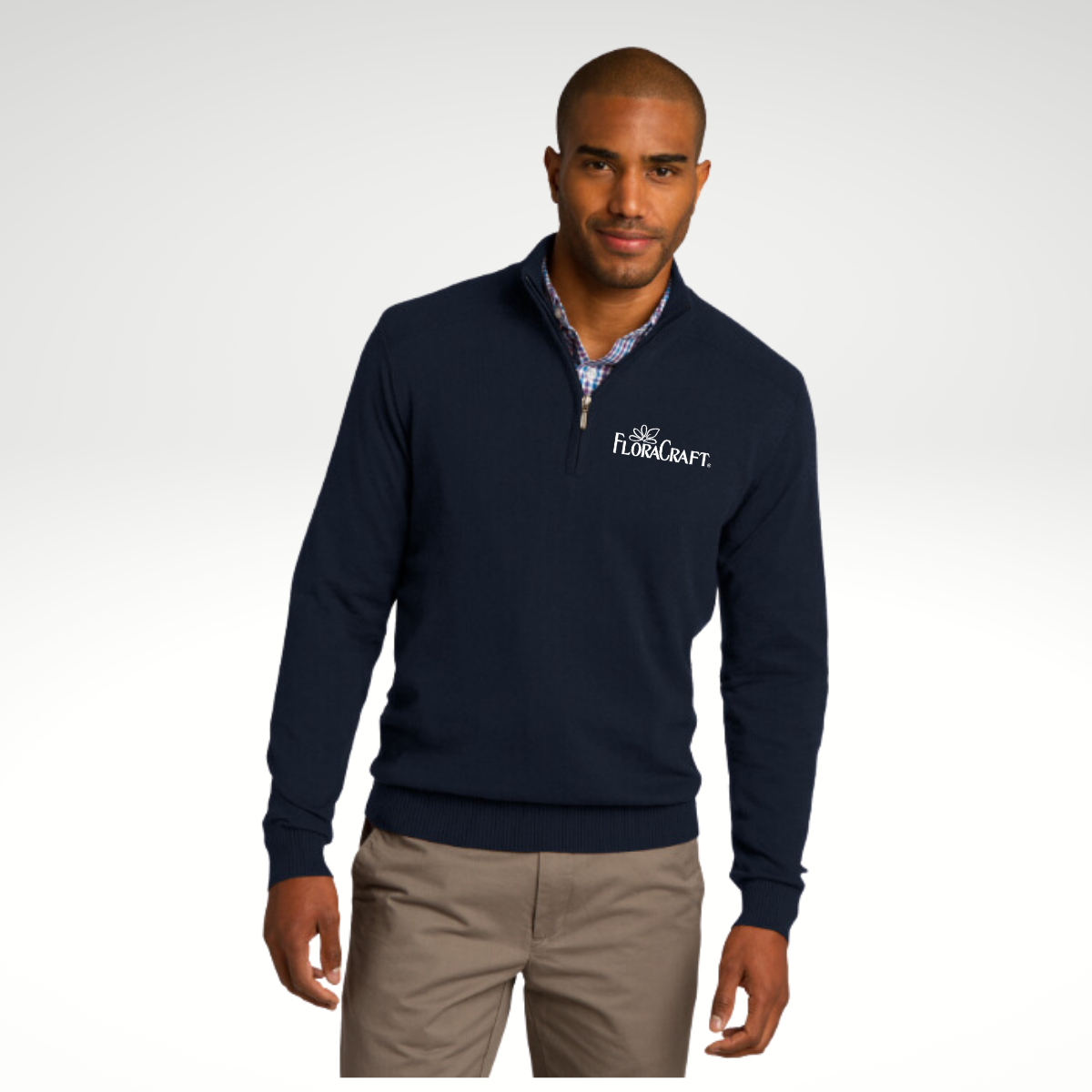 Port Authority® 1/2-Zip Sweater in Navy - Embroidery