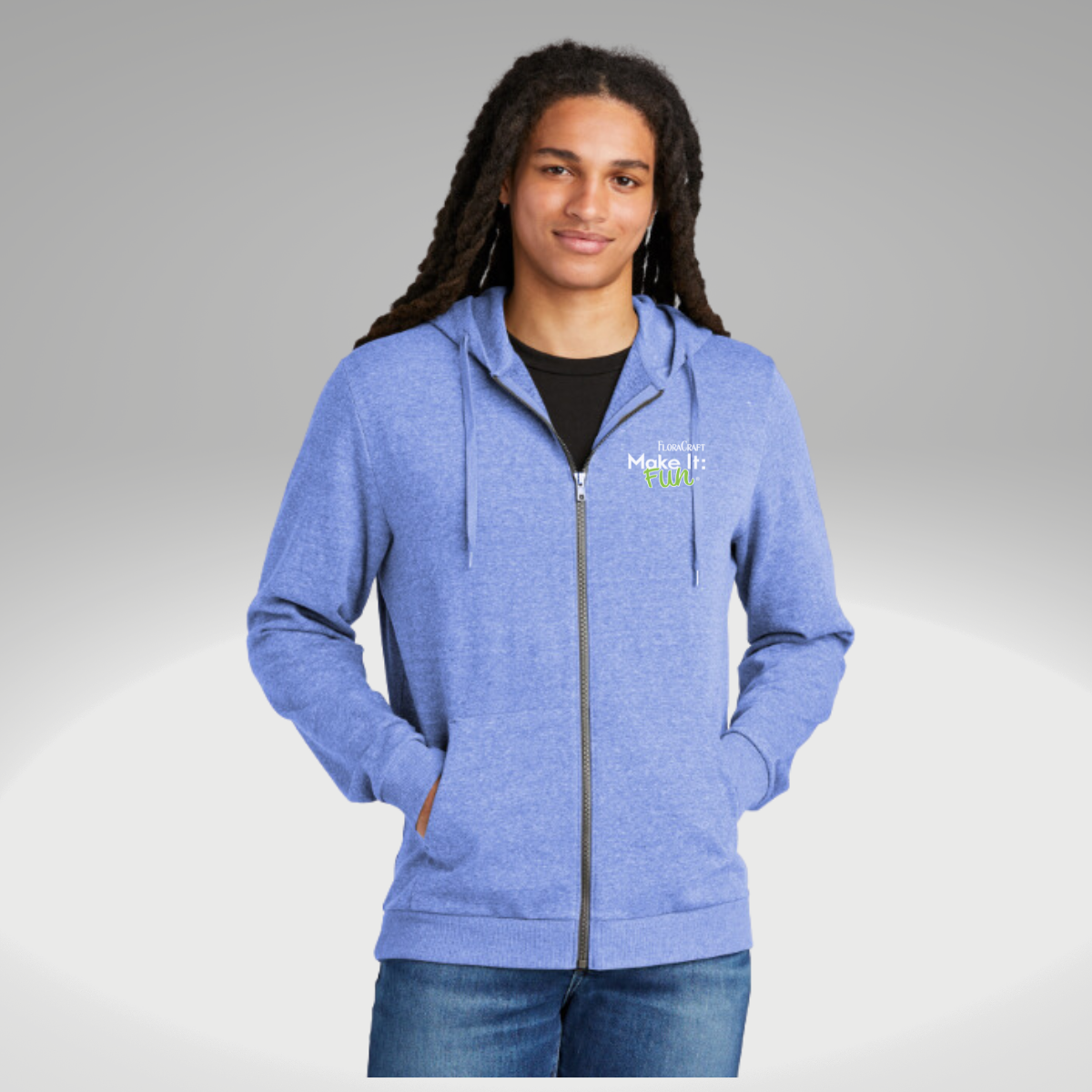 District® Perfect Tri® Fleece Full-Zip Hoodie in Royal Frost - Heat Seal