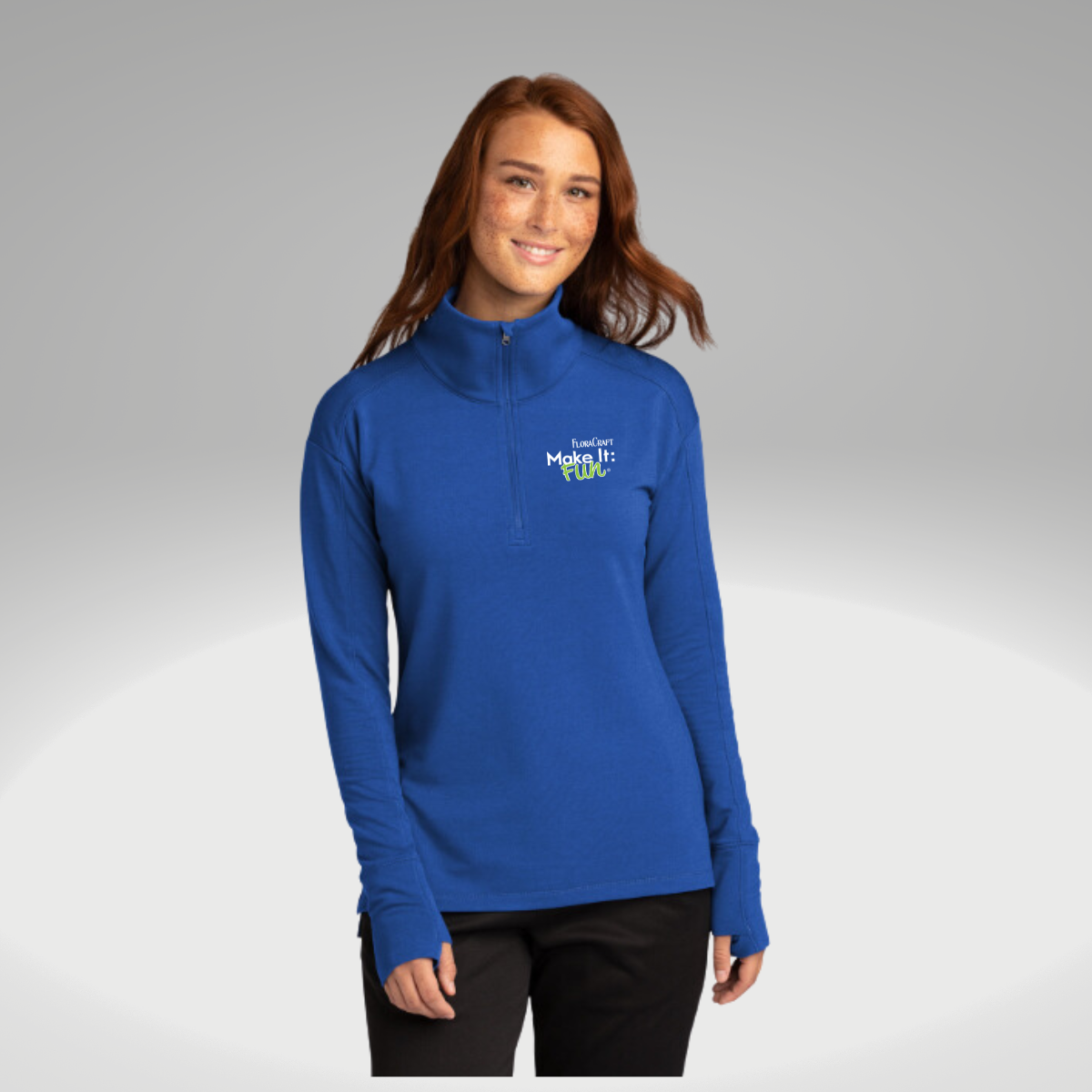 Sport-Tek ® Ladies Sport-Wick ® Flex Fleece 1/4-Zip in True Royal - Embroidery