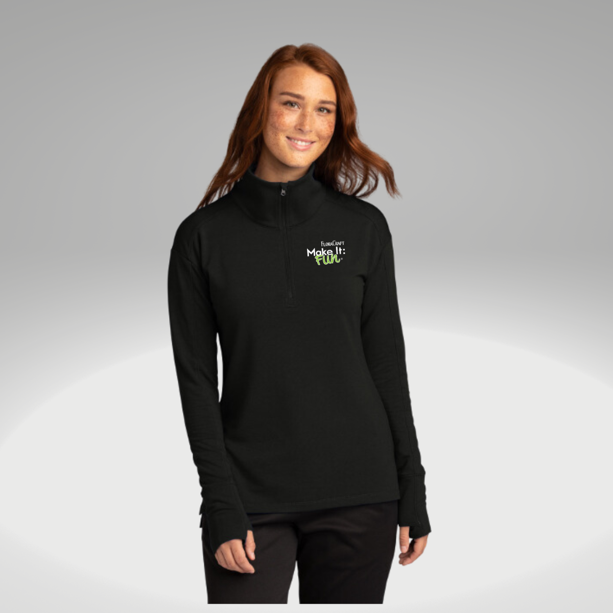 Sport-Tek ® Ladies Sport-Wick ® Flex Fleece 1/4-Zip in Black - Embroidery