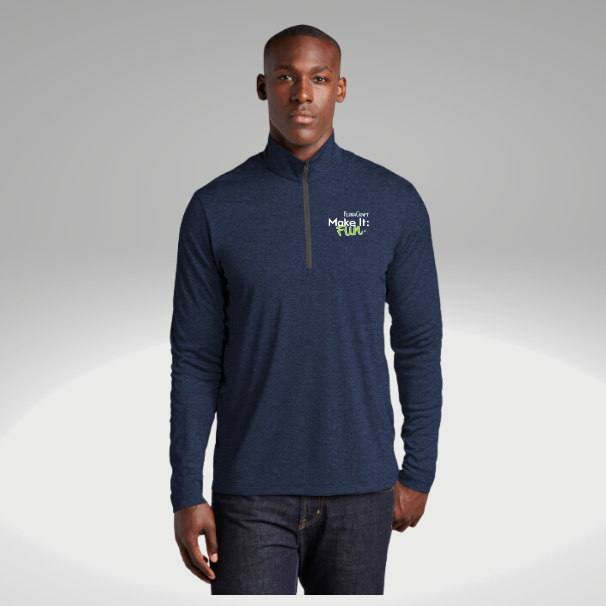 Sport-Tek ® Endeavor 1/2-Zip Pullover in Dark Royal Heather - Heat Seal