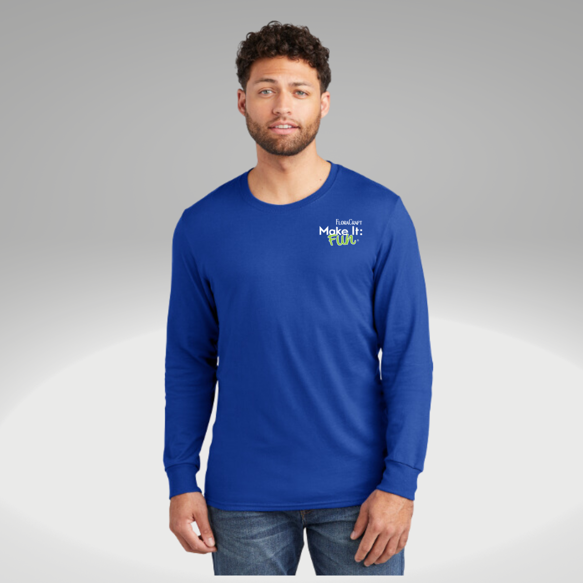 JERZEES® Premium Blend Ring Spun Long Sleeve T-Shirt in Royal - Heat Seal