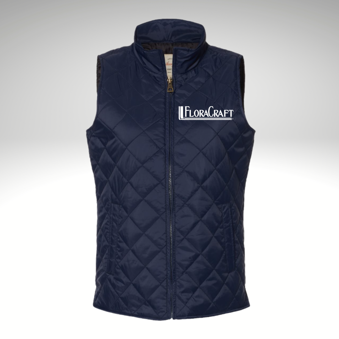 Weatherproof - Women's Vintage Diamond Quilted Vest in Navy - Heat Seal