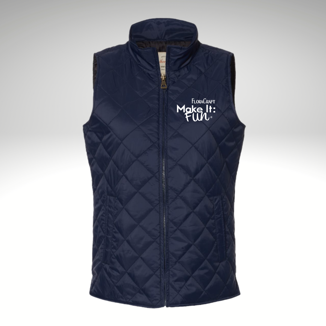 Weatherproof - Women's Vintage Diamond Quilted Vest in Navy - Heat Seal