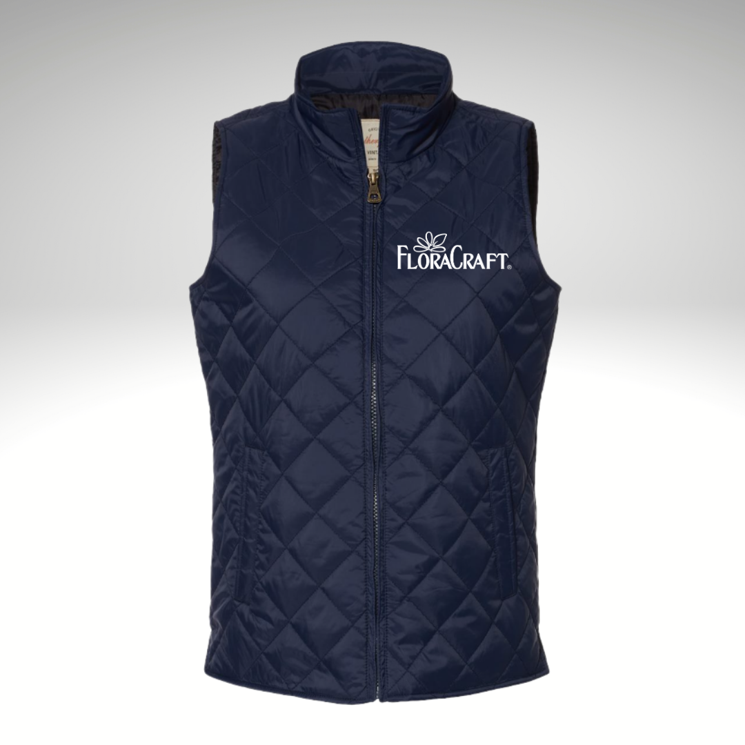 Weatherproof - Women's Vintage Diamond Quilted Vest in Navy - Heat Seal