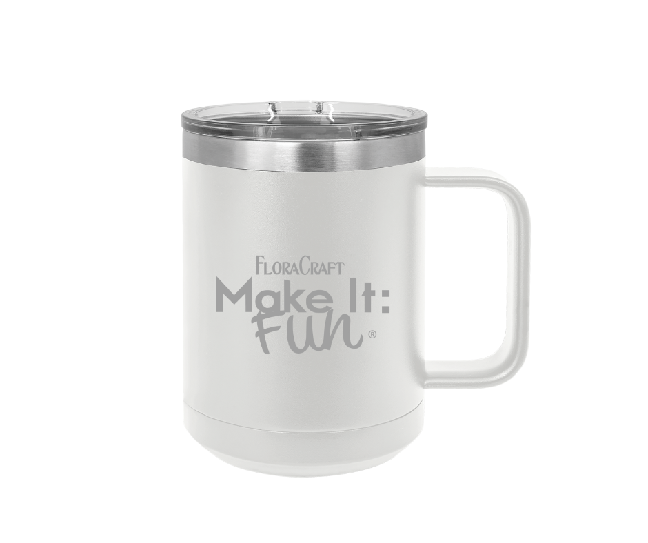 Polar Camel 15 oz. White Vacuum Insulated Mug with Slider Lid
