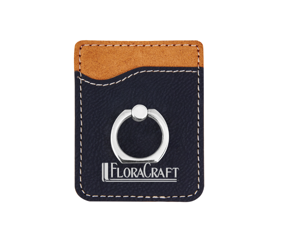 Leatherette Phone Wallet with Ring Sample