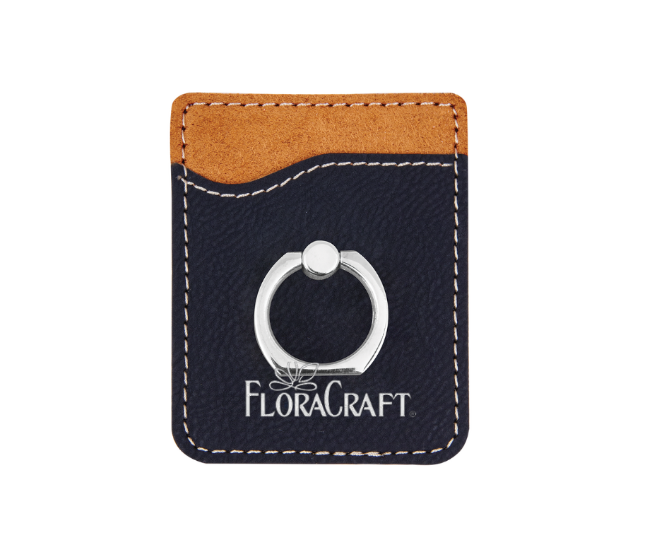 Leatherette Phone Wallet with Ring Sample