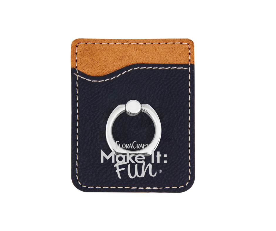 Leatherette Phone Wallet with Ring Sample