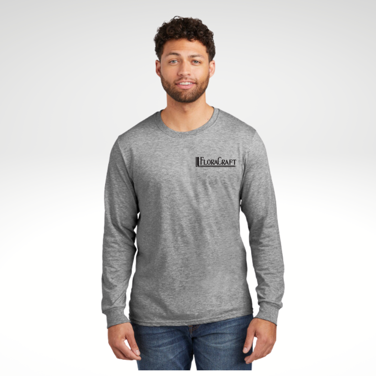 JERZEES® Premium Blend Ring Spun Long Sleeve T-Shirt in Oxford - Embroidery