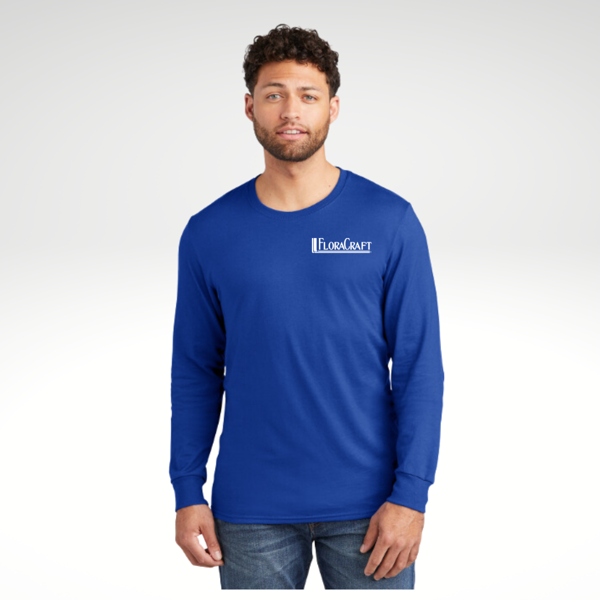 JERZEES® Premium Blend Ring Spun Long Sleeve T-Shirt in Royal - Heat Seal
