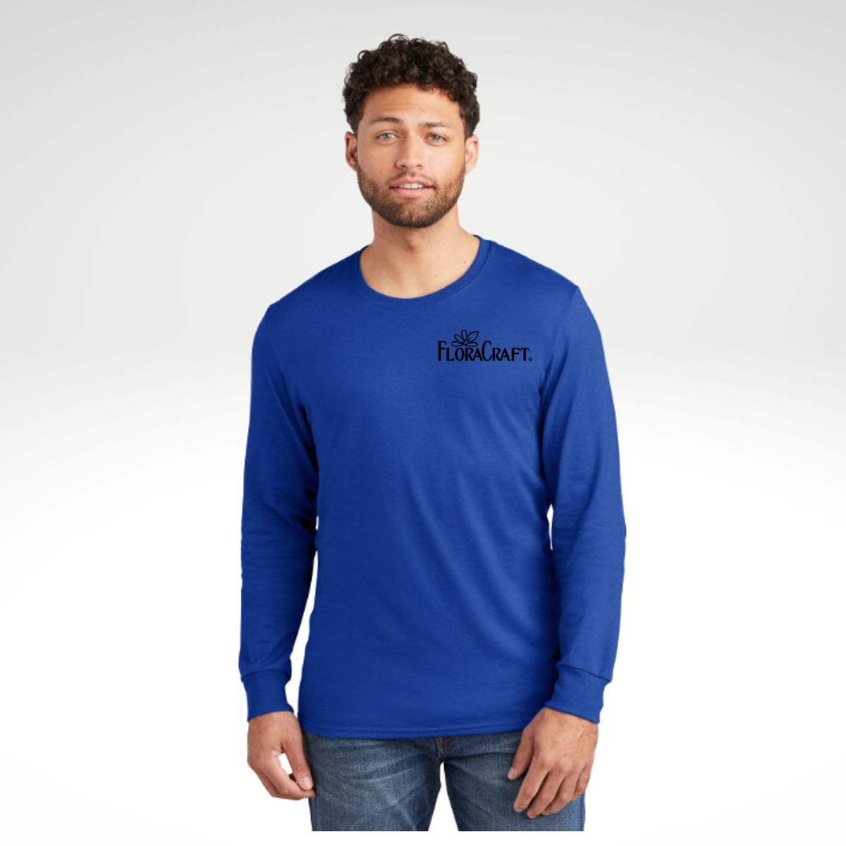 JERZEES® Premium Blend Ring Spun Long Sleeve T-Shirt in Royal - Heat Seal