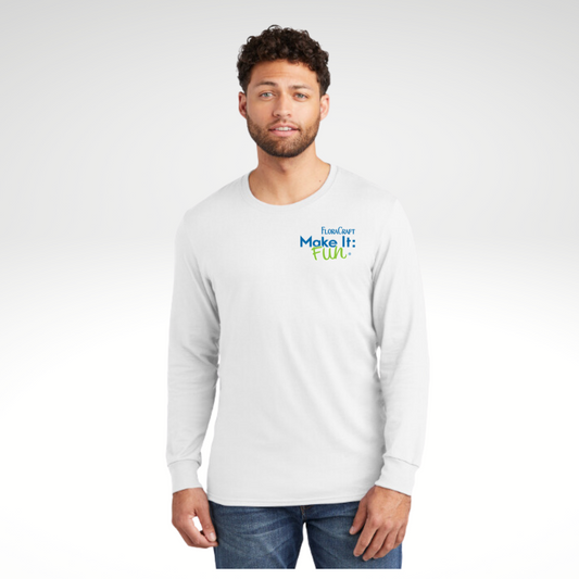 JERZEES® Premium Blend Ring Spun Long Sleeve T-Shirt in White - Heat Seal
