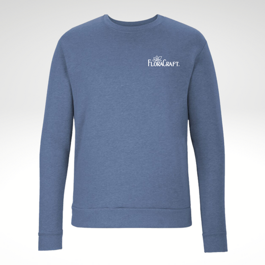 Next Level - Unisex Malibu Crewneck Sweatshirt in Heather Bay Blue - Embroidery