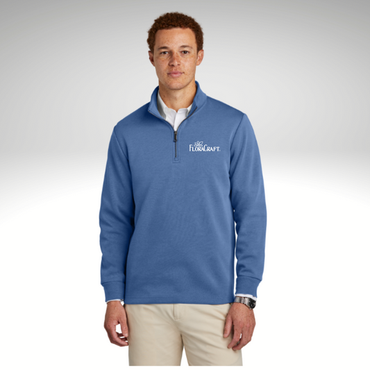 Brooks Brothers® Double-Knit 1/4-Zip in Charter Blue - Embroidery