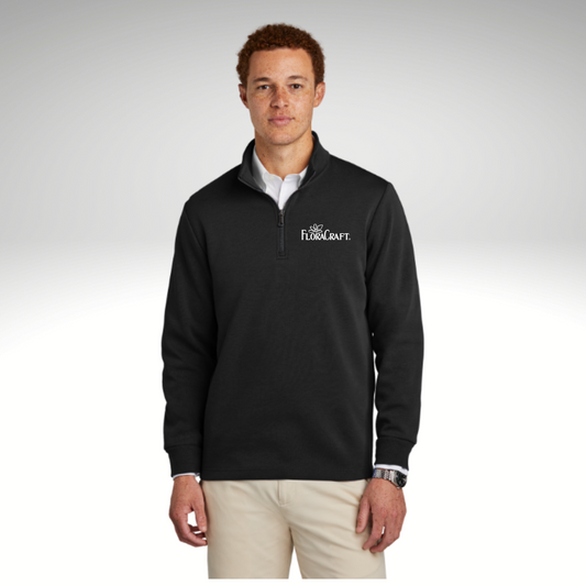 Brooks Brothers® Double-Knit 1/4-Zip in Deep Black - Embroidery