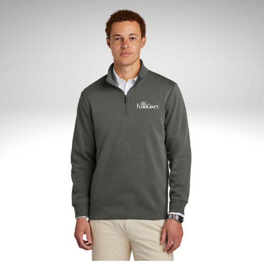 Brooks Brothers® Double-Knit 1/4-Zip in Windsor Grey - Embroidery