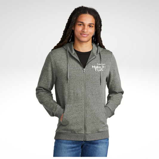 District® Perfect Tri® Fleece Full-Zip Hoodie in Heathered Charcoal - Heat Seal