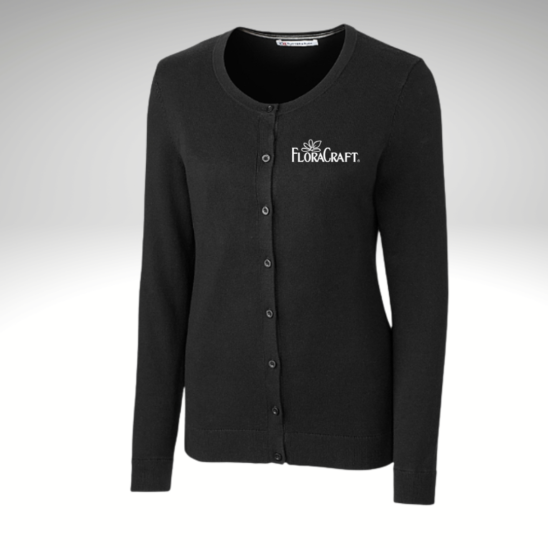 Cutter & Buck Women's Lakemont Cardigan Sweater in Black - Heat Seal
