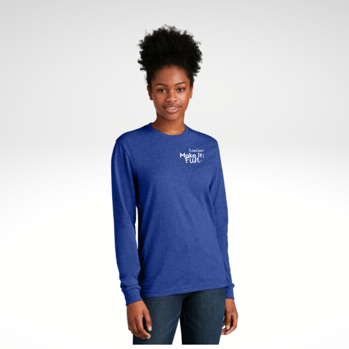 Next Level Apparel® Unisex CVC Long Sleeve Tee in Royal - Embroidery